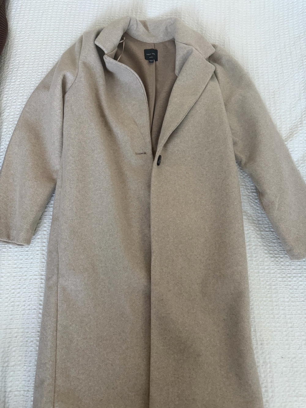 Love Tree Tan Wool-Blend Coat